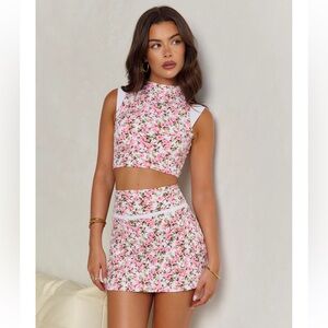 Astoria LUXE sports bra and tennis skirt SET in Fleur print